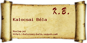 Kalocsai Béla névjegykártya